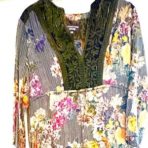 Johnny Was Workshop Multicolor Embroidered Dress